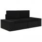 Preview: ARDEBO.de - Modulares 2-Sitzer-Sofa Poly Rattan Schwarz