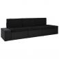 Preview: ARDEBO.de - Modulares 3-Sitzer-Sofa Poly Rattan Schwarz