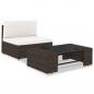 Preview: ARDEBO.de - 2-tlg. Garten-Lounge-Set Poly Rattan Braun