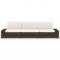 Preview: Modulares 3-Sitzer-Sofa Poly Rattan Braun