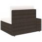 Preview: Modulares 3-Sitzer-Sofa Poly Rattan Braun