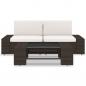 Preview: 3-tlg. Garten-Lounge-Set Poly Rattan Braun