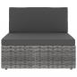 Preview: Modulares 2-Sitzer-Sofa Poly Rattan Grau