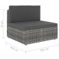 Preview: Modulares 2-Sitzer-Sofa Poly Rattan Grau