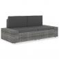 Preview: ARDEBO.de - Modulares 2-Sitzer-Sofa Poly Rattan Grau