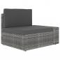 Preview: Modulares 2-Sitzer-Sofa Poly Rattan Grau