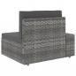 Preview: Modulares 2-Sitzer-Sofa Poly Rattan Grau