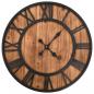 Preview: ARDEBO.de - Wanduhr Vintage mit Quarzwerk Holz und Metall 60 cm XXL