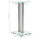 Preview: Lautsprecherständer Säulen-Design 2 Stk. Hartglas Silbern
