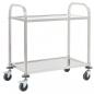 Preview: ARDEBO.de - 2-Stufiger Servierwagen 95 x 45 x 83,5 cm Edelstahl