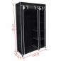 Preview: Faltbarer Stoffschrank Schwarz 110 x 45 x 175 cm 