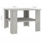 Preview: Couchtisch Betongrau 60x60x42 cm Holzwerkstoff