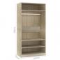 Preview: Kleiderschrank Sonoma-Eiche 100x50x200 cm Holzwerkstoff