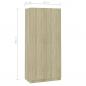 Preview: Kleiderschrank Sonoma-Eiche 90x52x200 cm Holzwerkstoff