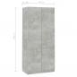 Preview: Kleiderschrank Betongrau 90x52x200 cm Holzwerkstoff