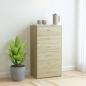 Preview: ARDEBO.de - Sideboard 6 Schubladen Sonoma-Eiche 50x34x96 cm Holzwerkstoff