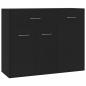 Preview: Sideboard Schwarz 88x30x70 cm Holzwerkstoff