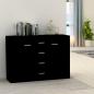 Preview: ARDEBO.de - Sideboard Schwarz 88x30x65 cm Holzwerkstoff