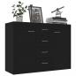 Preview: Sideboard Schwarz 88x30x65 cm Holzwerkstoff