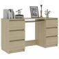 Preview: Schreibtisch Sonoma-Eiche 140x50x77 cm Holzwerkstoff