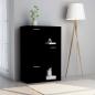 Preview: ARDEBO.de - Lagerschrank Schwarz 60x29,5x90 cm Holzwerkstoff