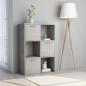 Preview: ARDEBO.de - Lagerschrank Betongrau 60x29,5x90 cm Holzwerkstoff