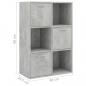 Preview: Lagerschrank Betongrau 60x29,5x90 cm Holzwerkstoff