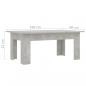 Preview: Couchtisch Betongrau 100x60x42 cm Holzwerkstoff