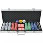 Preview: ARDEBO.de - Poker Set mit 500 Chips Aluminium