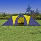 Preview: Camping-Zelt Stoff 9 Personen Blau und Gelb