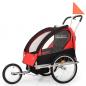 Preview: ARDEBO.de - 2-in-1 Fahrradanhänger und Kinderwagen Schwarz und Rot