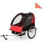 Preview: 2-in-1 Fahrradanhänger und Kinderwagen Schwarz und Rot