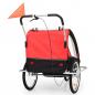 Preview: 2-in-1 Fahrradanhänger und Kinderwagen Schwarz und Rot