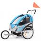 Preview: ARDEBO.de - 2-in-1 Fahrradanhänger und Kinderwagen Blau und Grau