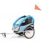 Preview: 2-in-1 Fahrradanhänger und Kinderwagen Blau und Grau