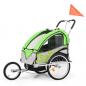 Preview: ARDEBO.de - 2-in-1 Fahrradanhänger und Kinderwagen Grün und Grau