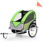 Preview: 2-in-1 Fahrradanhänger und Kinderwagen Grün und Grau