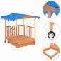 Preview: Kinderspielhaus mit Sandkasten Tannenholz Blau UV50 