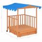 Preview: Kinderspielhaus mit Sandkasten Tannenholz Blau UV50 