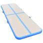 Preview: Aufblasbare Gymnastikmatte mit Pumpe 300x100x10 cm PVC Blau  