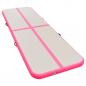 Preview: Aufblasbare Gymnastikmatte mit Pumpe 400x100x10 cm PVC Rosa