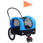 Preview: ARDEBO.de - 2-in-1 Fahrradanhänger für Hunde und Buggy Blau und Schwarz