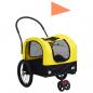 Preview: ARDEBO.de - 2-in-1 Fahrradanhänger für Hunde und Buggy Gelb und Schwarz