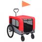 Preview: ARDEBO.de - 2-in-1 Fahrradanhänger für Hunde und Buggy Rot und Grau