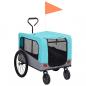 Preview: ARDEBO.de - 2-in-1 Fahrradanhänger für Hunde und Buggy Blau und Grau