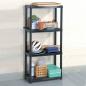 Preview: ARDEBO.de - Lagerregal 4-Tier Schwarz 61x30,5x130 cm Kunststoff 