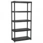 Preview: Lagerregal 5-Tier Schwarz 85x40x185 cm Kunststoff 