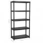 Preview: Lagerregal 5-Tier Schwarz 85x40x185 cm Kunststoff 