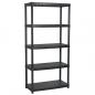 Preview: Lagerregal 5-Tier Schwarz 91,5x45,7x185 cm Kunststoff 