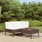 Preview: ARDEBO.de - 3-tlg. Garten-Lounge-Set mit Auflagen Poly Rattan Braun